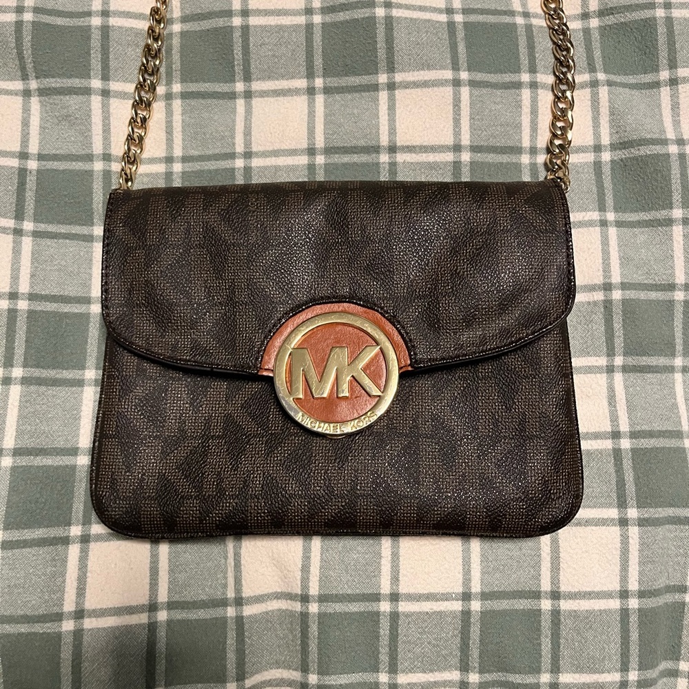 Michael Kors Crossbody Bag with Gold Accents